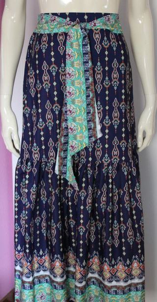 Falda larga estampada vuelo