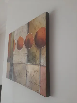 Tela abstrata com relevo