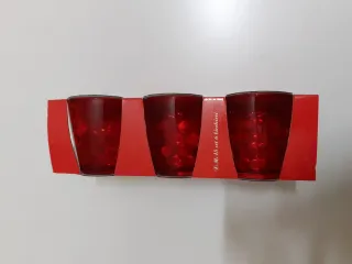 Set 6 Bicchieri Rossi Natale Vetro