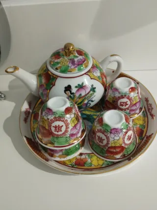 Servicio de té chino con sello