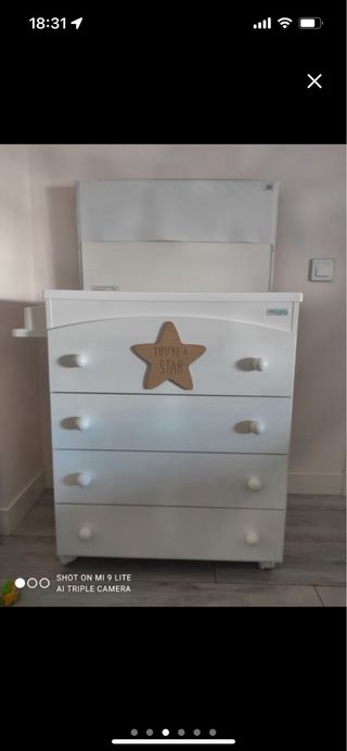 Cambiador Cómoda Bebé Blanca