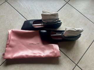 Ballerine Amina Muaddi Nere con Cristalli