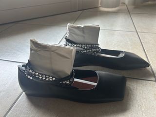 Ballerine Amina Muaddi Nere con Cristalli