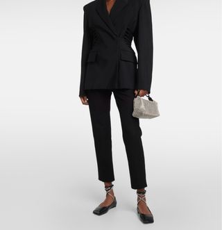 Ballerine Amina Muaddi Nere con Cristalli