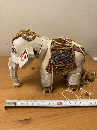 Marioneta Elefante Birmano Madera