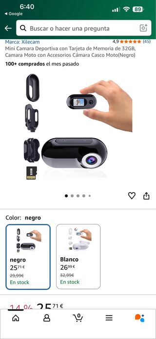 Mini Cámara Deportiva Xilecam 32GB