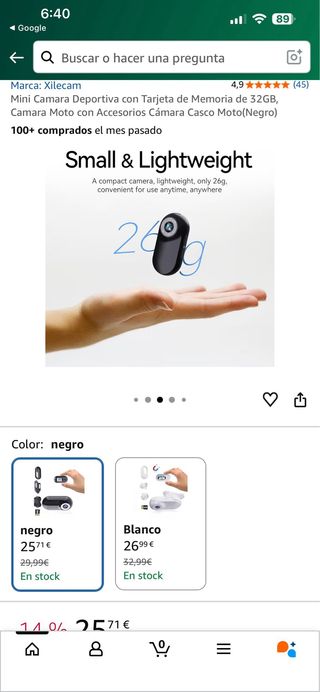 Mini Cámara Deportiva Xilecam 32GB