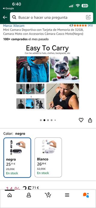 Mini Cámara Deportiva Xilecam 32GB