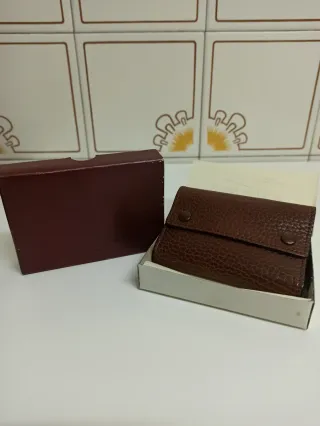 Cartera/Llavero Piel Marrón Nuevo