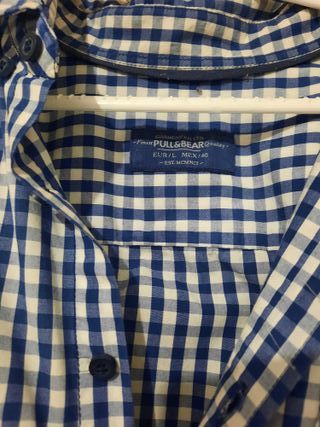 Camisa cuadros Pull&Bear azul y blanco