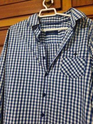 Camisa cuadros Pull&Bear azul y blanco
