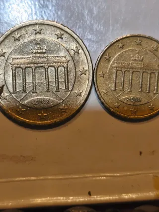 Moneda 50 A y 10 J Céntimos Alemania 2002