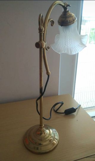 Lampada da tavolo vintage ottone e vetro