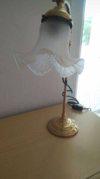 Lampada da tavolo vintage ottone e vetro