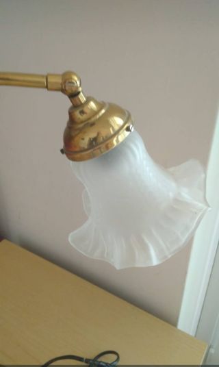 Lampada da tavolo vintage ottone e vetro