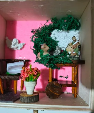 Presepe artigianale in miniatura in scatola