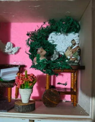 Presepe artigianale in miniatura in scatola