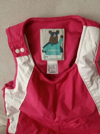 Conjunto ski niña: abrigo y peto talla 3 años