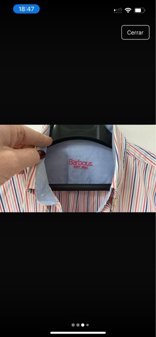 Camisa Barbour Rayas Azul y Rosa