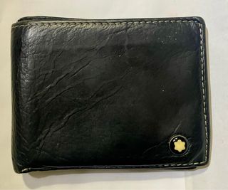 Cartera Montblanc Cuero Marrón/Negro, cosida mano