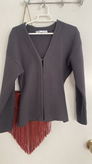 Chaqueta punto Zara gris talla única