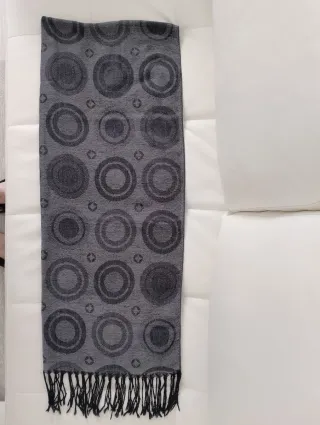 Sciarpa Foulard Donna Grigio e Nero