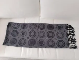 Sciarpa Foulard Donna Grigio e Nero