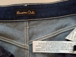 Massimo Dutti Pantalón Vaquero Azul con Apertura