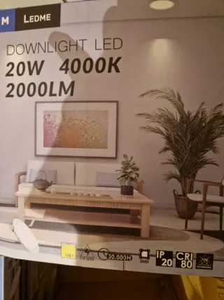 13 Focos LED Downlight 20W 4000K 2000LM