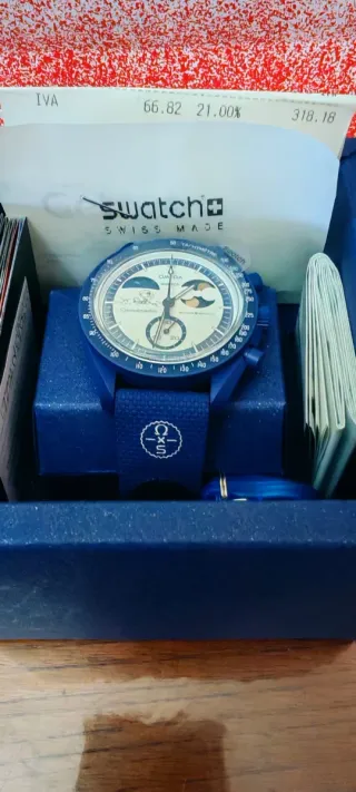 Orologio Swatch x Omega Earthphase Moonshine