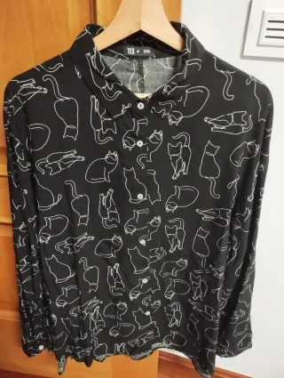 Camisa TEX Estampado Gatos XXL