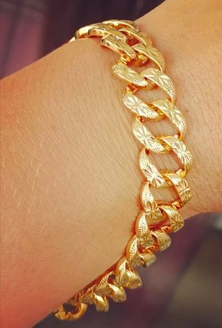 Pulsera laminada en oro de 24k