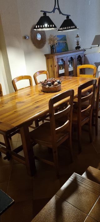 Mesa Comedor Madera Maciza + 8 Sillas