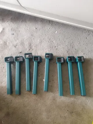 10 Patas de somier metálicas color verde azulado