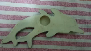 Pareja Delfines Decorativos Azul y Blanco