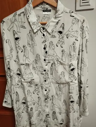 Camisa BELOVED Estampado Figuras Blancas Talla XXL