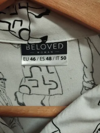 Camisa BELOVED Estampado Figuras Blancas Talla XXL