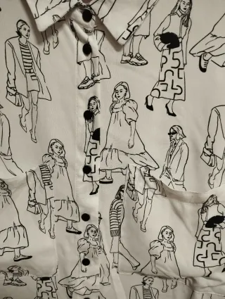 Camisa BELOVED Estampado Figuras Blancas Talla XXL