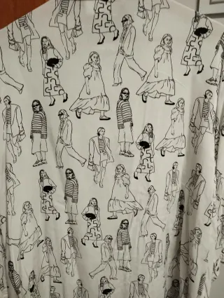 Camisa BELOVED Estampado Figuras Blancas Talla XXL