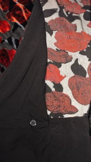 Top fiesta The Kooples Paris terciopelo negro rojo