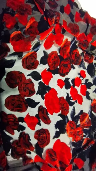 Top fiesta The Kooples Paris terciopelo negro rojo