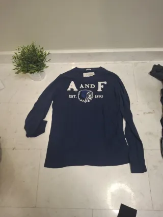 Camiseta Abercrombie & Fitch azul manga larga