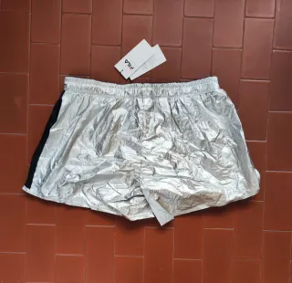 Shorts Fila donna effetto metallico L argento