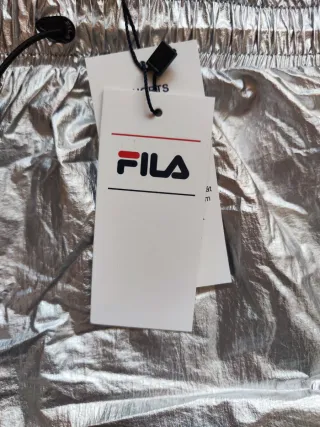 Shorts Fila donna effetto metallico L argento