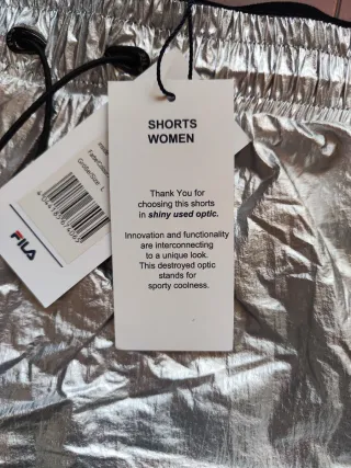 Shorts Fila donna effetto metallico L argento