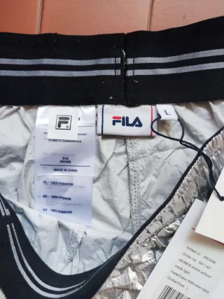 Shorts Fila donna effetto metallico L argento