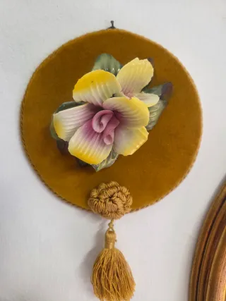 Coppia quadretti fiori Capodimonte