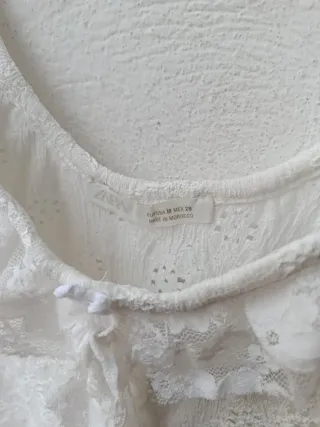 Zara Blanco Talla M Encaje