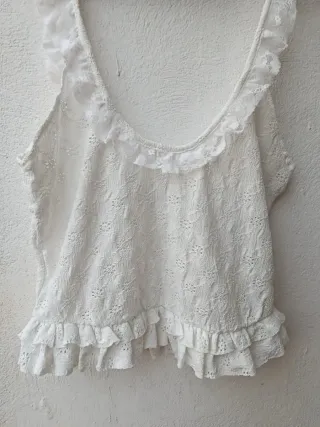 Zara Blanco Talla M Encaje