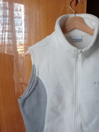 Gilet Columbia pile bianco e grigio